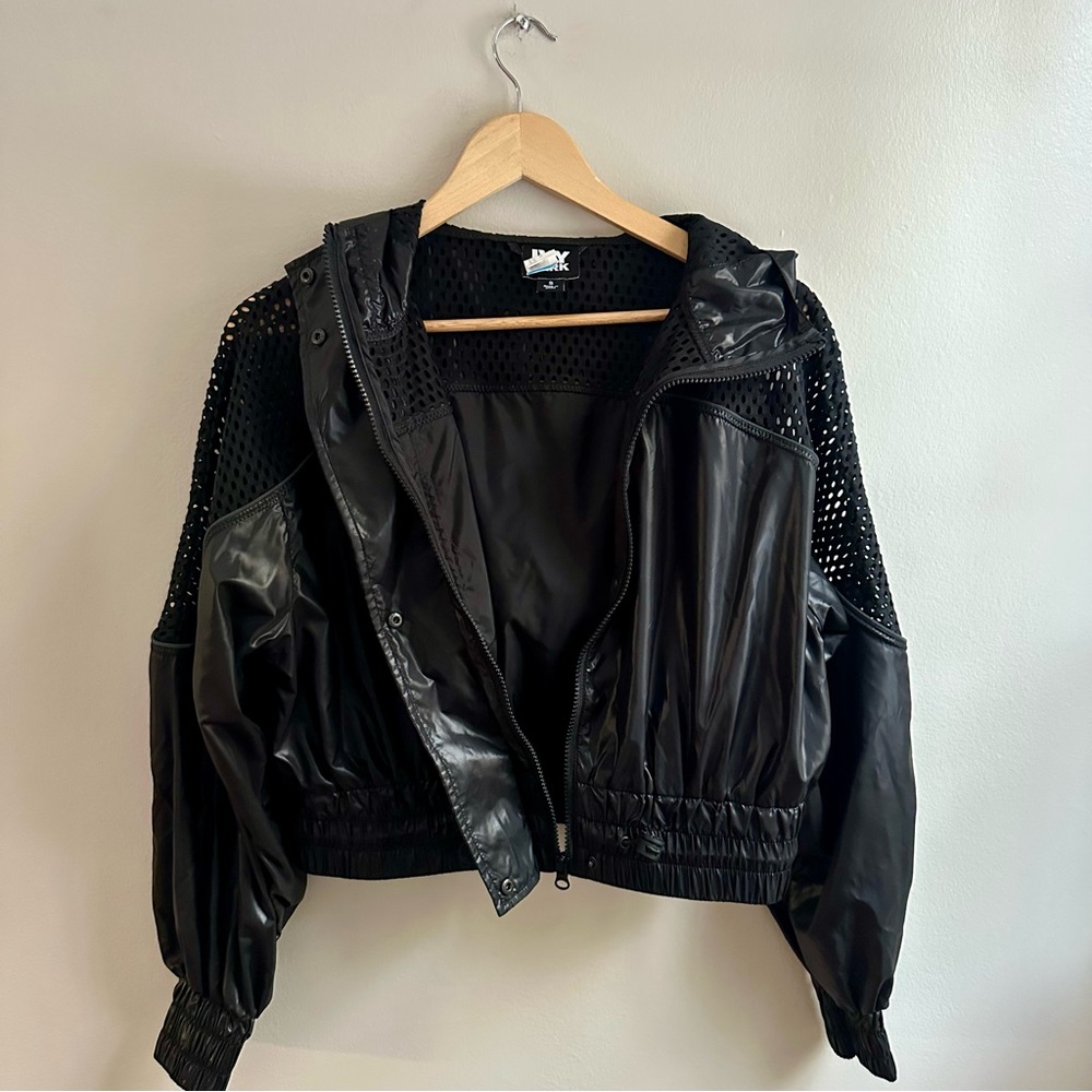 IVY PARK Black Mesh Bomber Jacket, Small - Picture 5 of 8